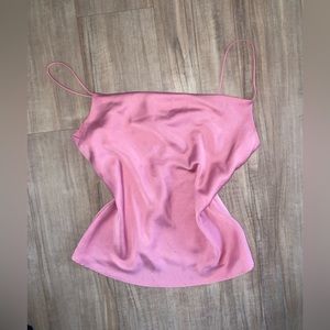 Zara pink satin cow neck tank-top sized medium